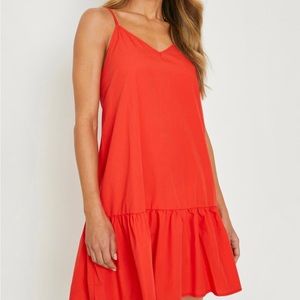 New Francesca's Trapeze Mini Sun Dress Coral